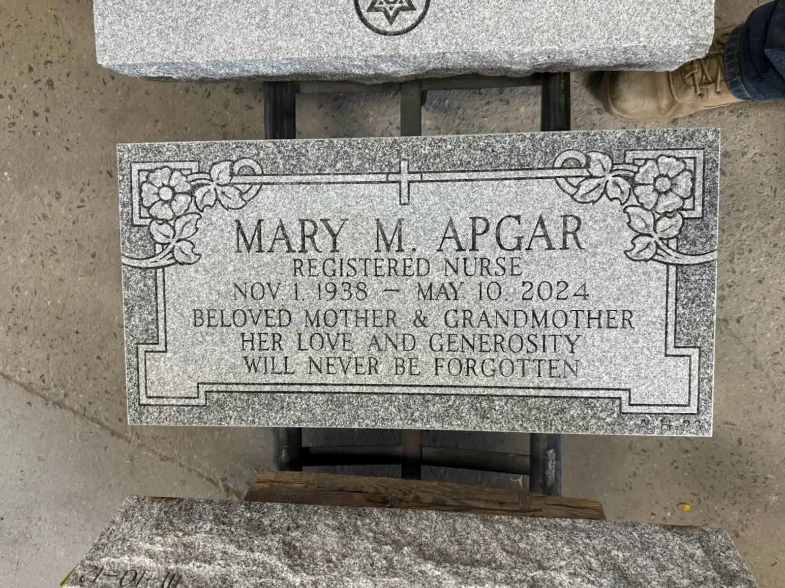 Granite Grave Marker hand-carved by Couple Marker Shop in NJ — image 7