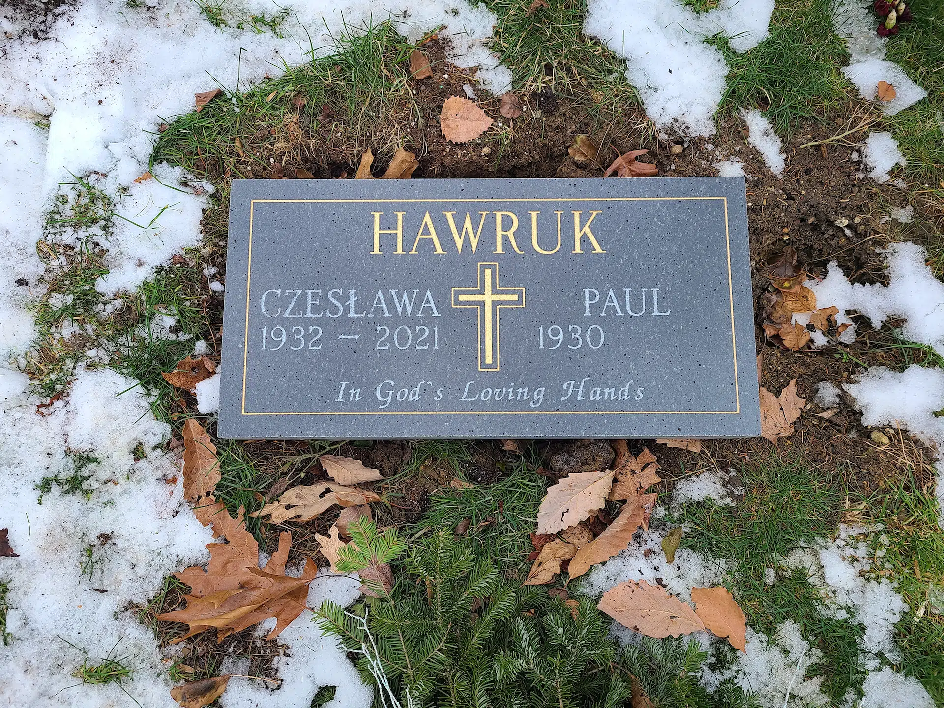 Granite Grave Marker hand-carved by Couple Marker Shop in NJ — image 2